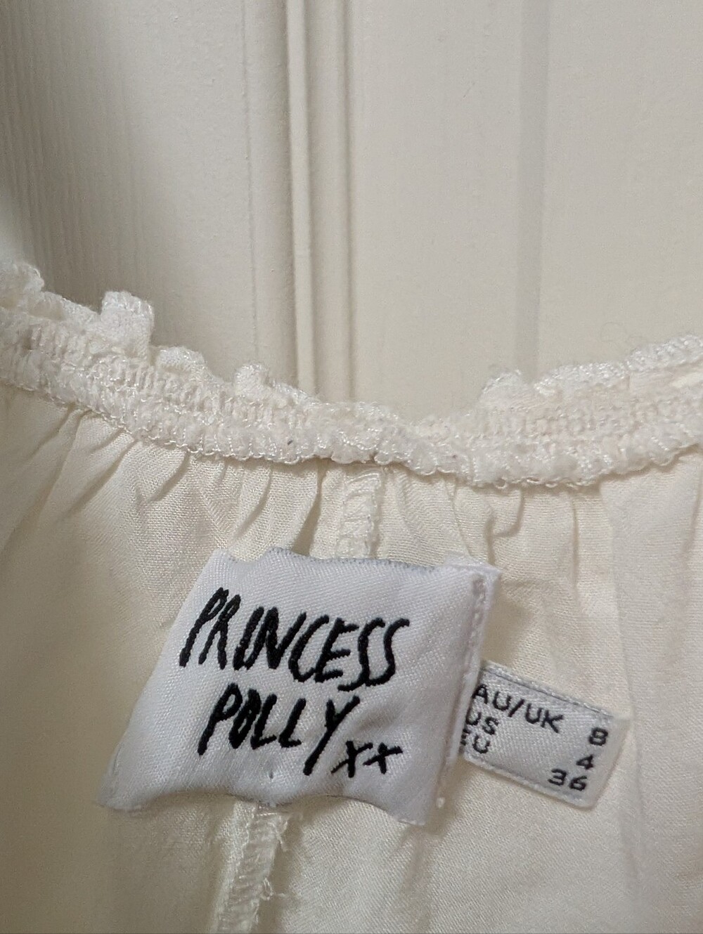 Princess Polly Romeo Mini Dress White Ruffle Size 4 - Picture 5 of 5
